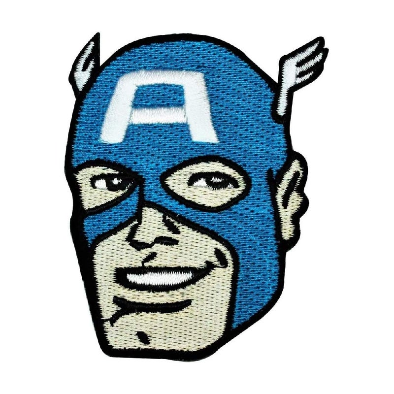 Loungefly Retro Marvel Captain America Head IronOn Patch DIY Superhero Apparel Applique