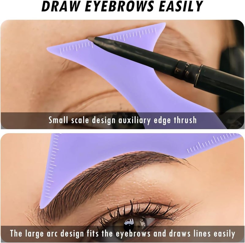 OneNine Reusable Silicone Winged Tip Eyeliner Stencil, Multi-Purpose Makeup Aid for Eyeshadow, Eyelash Shield, Eyebrow Shaping, Jaw Line and Lip Line - Beginner-Friendly Guide - Image 3