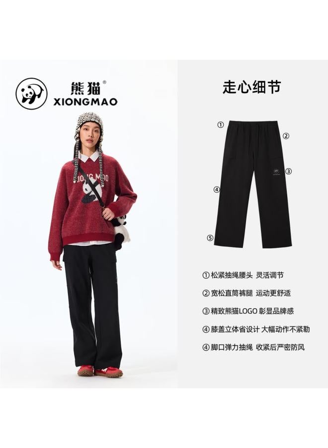 Panda Camel Series Softshell Pants Uni Water-repellent Durable Hiking Straight-leg Trousers Autumn 9227, XL