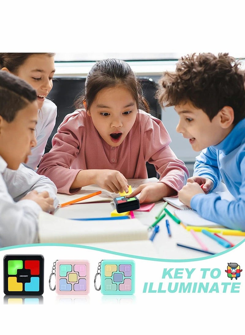 4 Pcs Memory Game Toys Fun Games for Boys Girls Memory Training Puzzle Toy Electronics Handheld Games Flashing Cube Mini Games Keychains - Image 5