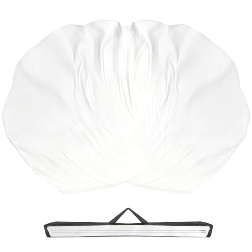 Baisdan 54"x54" Worship Flags for Dance Church, Praise Dance Flags, Silk-like Chiffon Flag with Flexible Rods & Storage Bag, Set of 2, White - Image 1