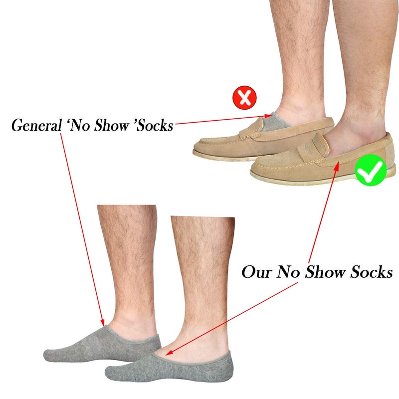 JORMATT 6 Pairs Mens Truly No Show Socks with Non Slip Grips Women Loafers Sneaker Boat Low Cut Shoes Cotton Socks,Men Shoes size 10-14 - Image 4