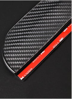 Generic Car Rear View Side Mirror Rain Shield, 2pcs Auto Truck Rear View Mirror Rain Eyebrow Sun Visor Universal Carbon Fiber Waterproof Rain Cover with 3M Fixing Sticker (Black)  - Image 4