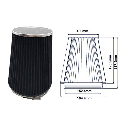 OBUYTO 4 Inch Cold Air Intake Filter Kit & Heat Shield for 2009-2014 Silverado 1500 GMC Sierra 1500 Yukon Escalade ESV EXT (Black & Black) - Image 4
