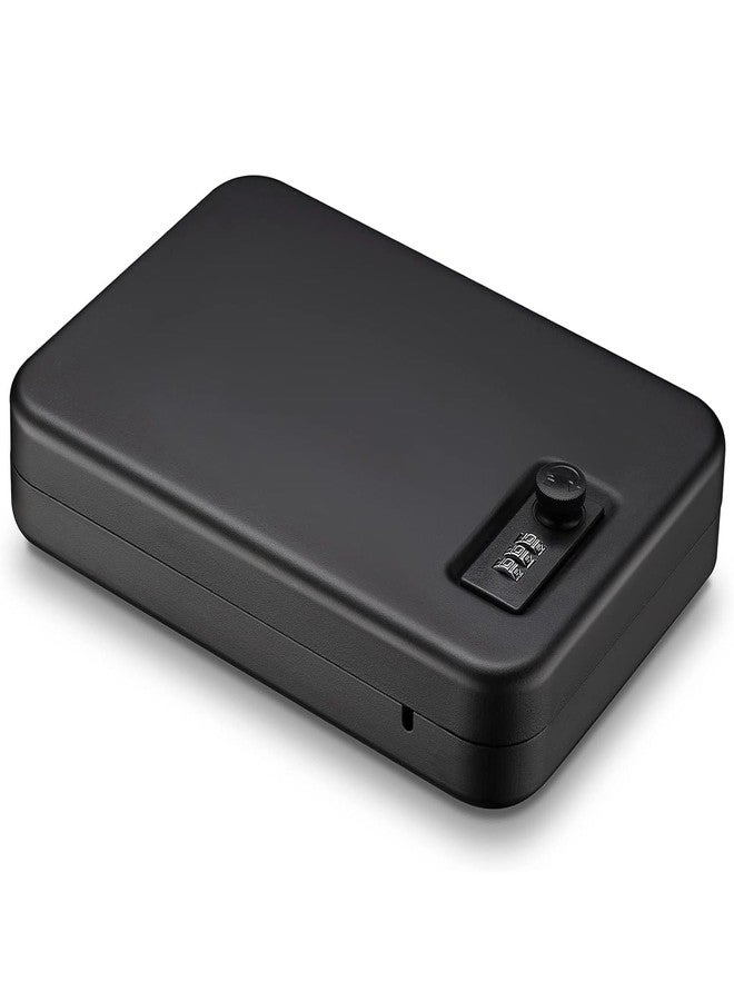 Techzere Portable Safe Locker Box with 3 Digit Combination Pin Access for Home, Office, Travel, Car, Steel Material, Black - Image 1