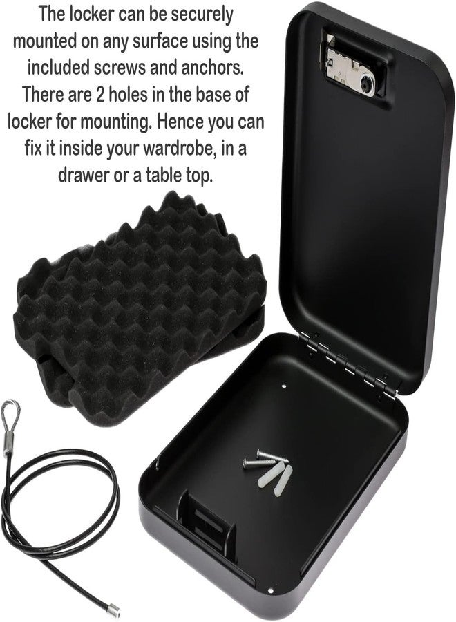 Techzere Portable Safe Locker Box with 3 Digit Combination Pin Access for Home, Office, Travel, Car, Steel Material, Black - Image 5