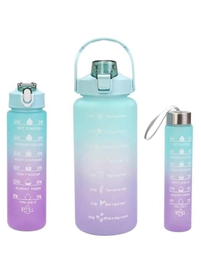 HOOKOR Sports Water Bottles Set of 3, Motivational Sports Water Bottle with Time Capacity Free Big Large Gym Cycling Water Bottle Cup Jug for Kids School Outdoor Fitness - Image 2