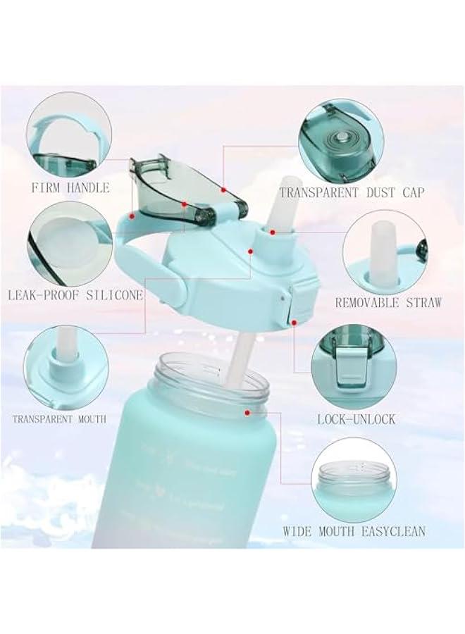 HOOKOR Sports Water Bottles Set of 3, Motivational Sports Water Bottle with Time Capacity Free Big Large Gym Cycling Water Bottle Cup Jug for Kids School Outdoor Fitness - Image 5