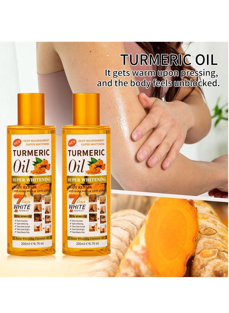 WWP 7 Days Turmeric Essential Oil, Massage Whole Body Dredging Meridians, Ginger Tuina, Gua Sha Oil, Body Massage Oil (2pcs)  - Image 1