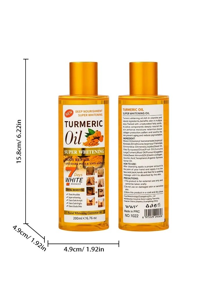WWP 7 Days Turmeric Essential Oil, Massage Whole Body Dredging Meridians, Ginger Tuina, Gua Sha Oil, Body Massage Oil (2pcs)  - Image 2