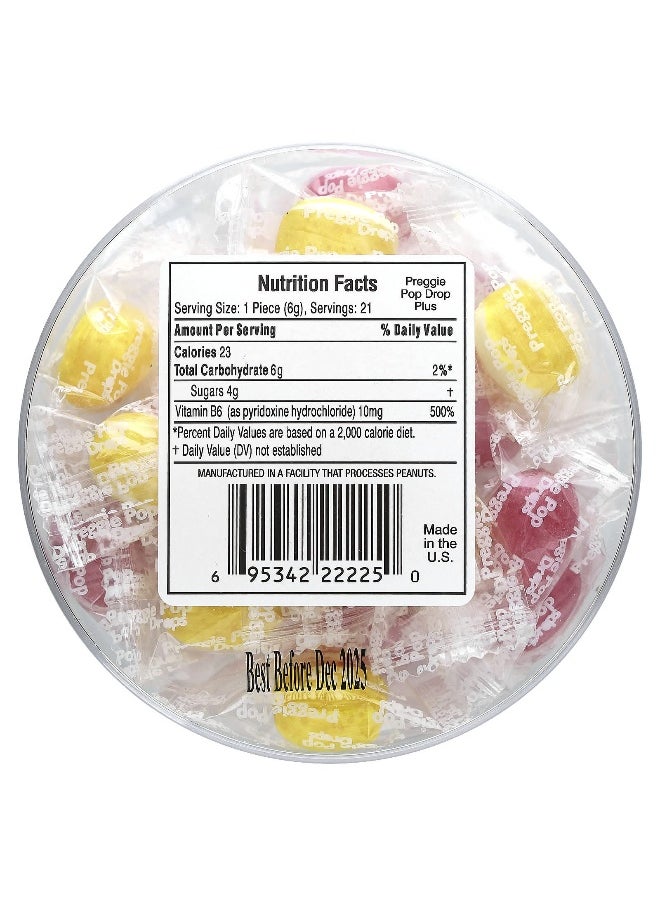Preggie - Preggie, Pop Drops Plus, Sour Raspberry, Sour Lemon, 21 Pieces - Image 1