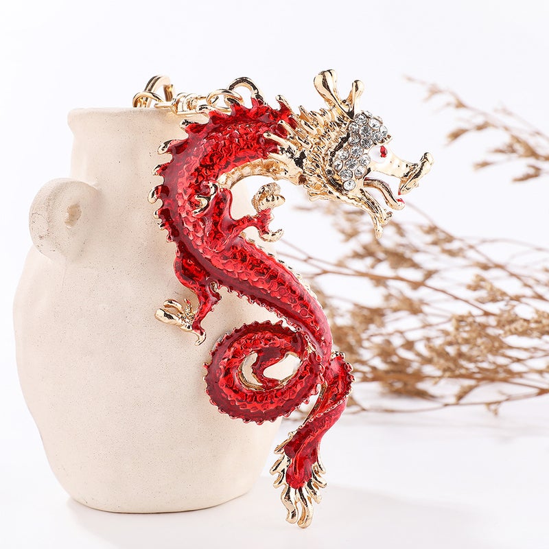Chinese Zodiac Dragon Keychain Creative TotemLarge Chinese Dragon [Red]] Large Chinese Dragon [Red]]