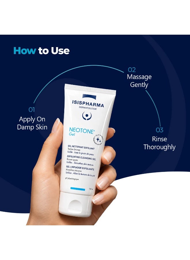 ISIS PHARMA ISISPHARMA Neotone Exfoliating Cleansing Gel for Dark Spots & Hyperpigmentation | Brightens and Evens Skin Tone with Glycolic Acid, Salicylic Acid & Licorice Extract | 150ml - Image 5