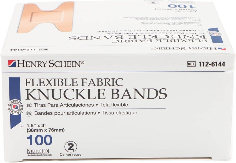 Henry Schein Sterile Fabric Knuckle Adhesive Bandages  First Aid Finger Bandages Wound Care Bandages Individual Wrapped 15x3 200 Count 2 Pack - Image 3
