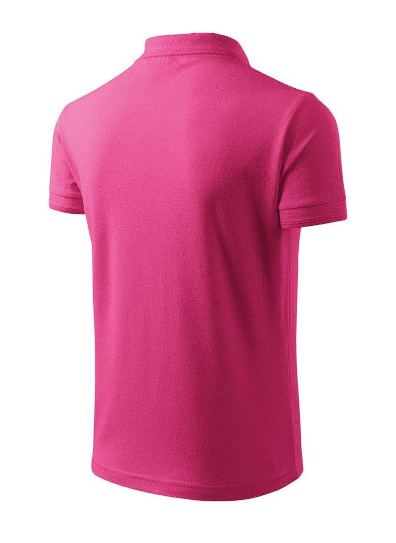 PRINTSHOP4ME Basic Adult Unisex Polo Short Sleeve Tshirt 220 Gsm Pink  - Image 5