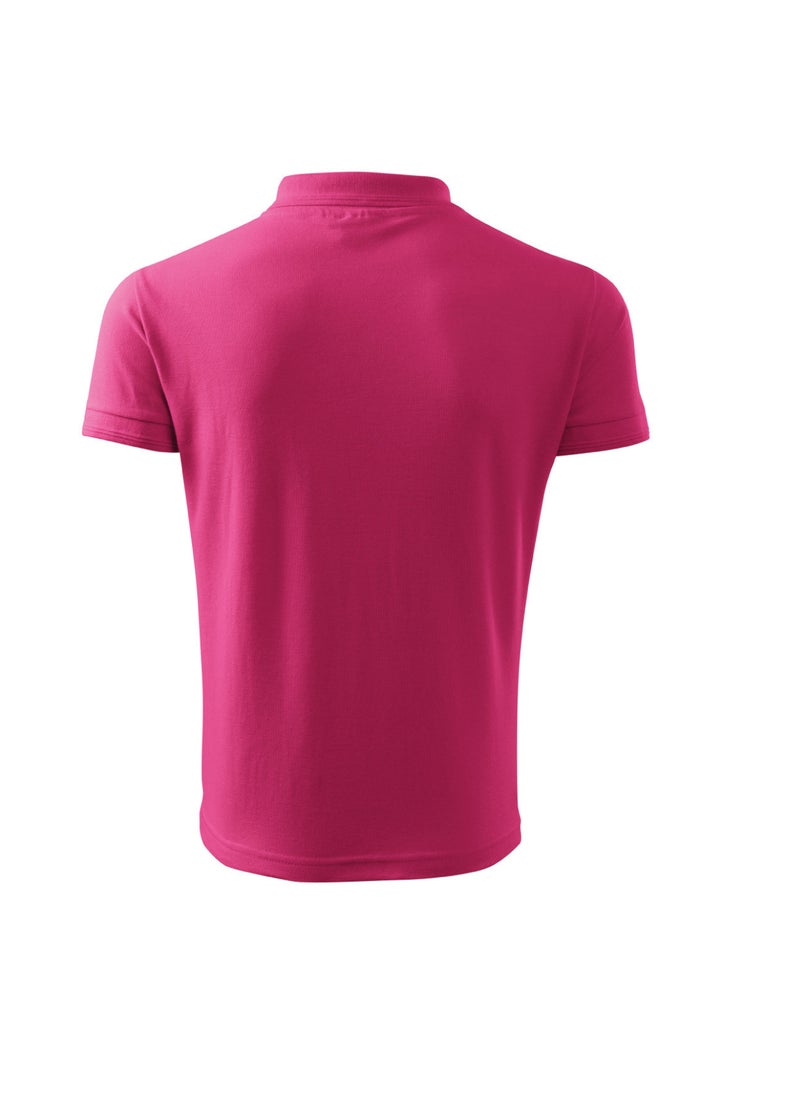 PRINTSHOP4ME Basic Adult Unisex Polo Short Sleeve Tshirt 220 Gsm Pink  - Image 2