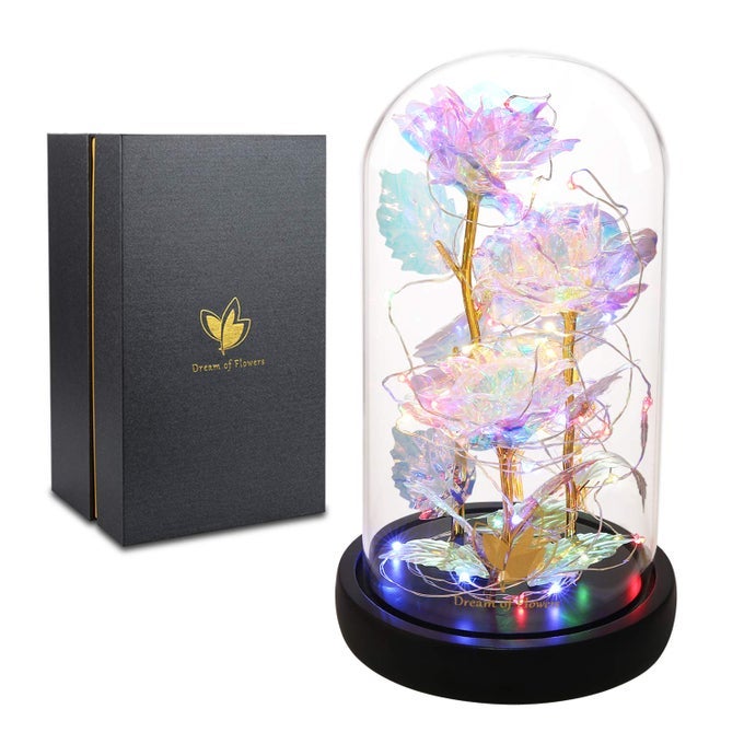 BIRTHDAY GIFTS GALAXY ARTIFICIAL ROSE FLOWERS FOR DELIVERY PRIME BEAUTY AND THE BEAST ROSE GOLD FOIL ROSE ENCHANTED COLORFUL INFINITY ROSE ROSE FLOWERS GIFTS FOR HOME DECOR UNIQUE GIFTS FOR WOMEN