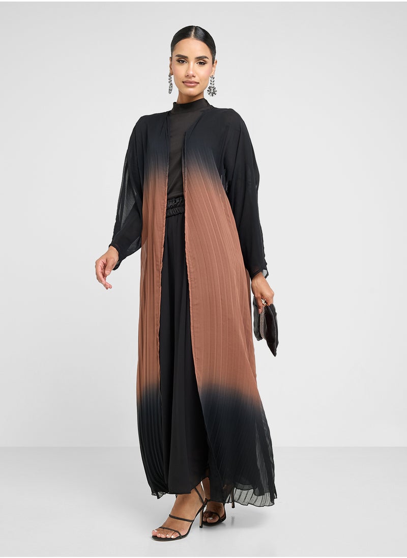 Khizana Ombre Pleated Abaya  - Image 1