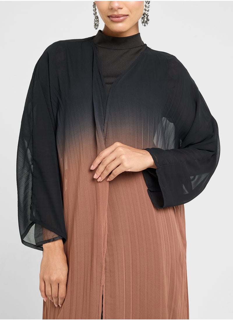 Khizana Ombre Pleated Abaya  - Image 3