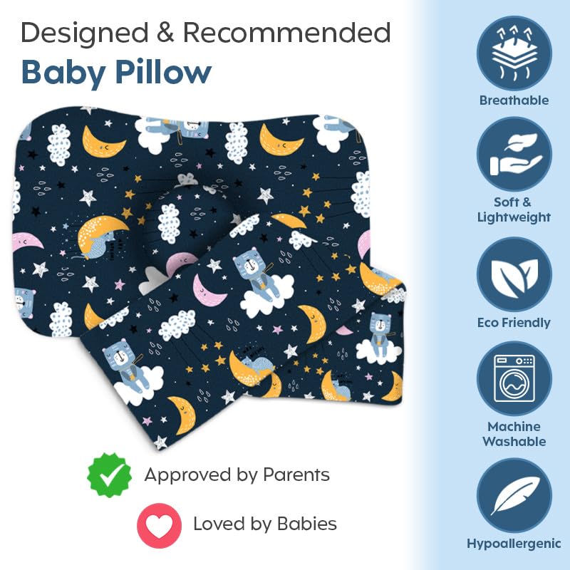 a baby cherry a baby cherry Organic Cotton Baby Pillow for Newborns (0M to 3 Years) - Unisex | Washable | Pillow Cover Included  - Image 5