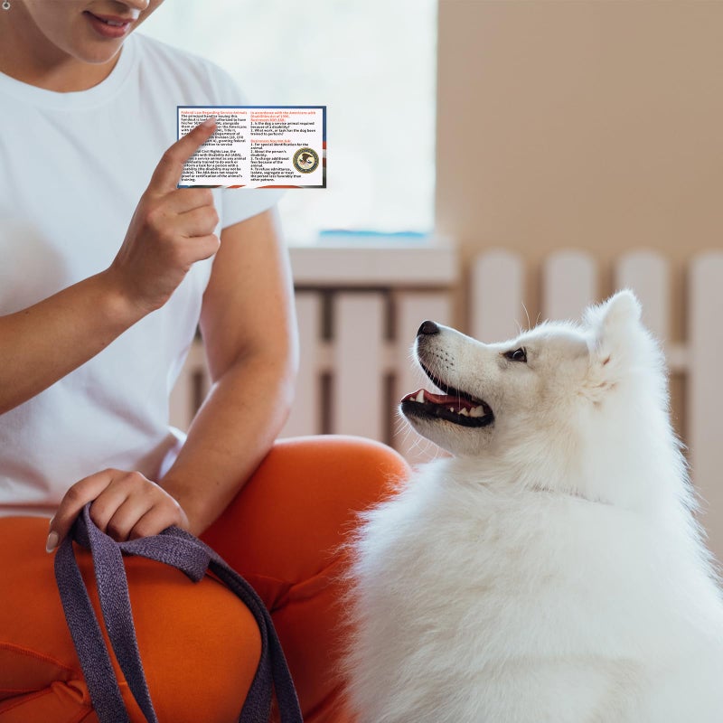 PEUTIER 50pcs Service Dog Law Cards, ADA Service Animal Id Badge Gear Stuff Information Cards Tag Registration Certificate Print on Both Sides States Handler's Legal Rights to Uninformed Business Personnel - Image 4