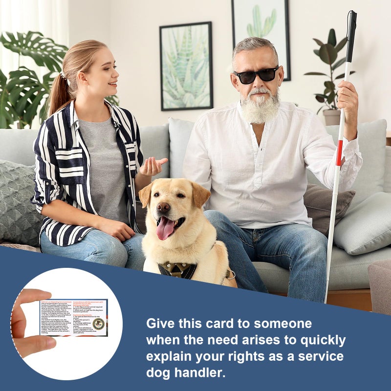 PEUTIER 50pcs Service Dog Law Cards, ADA Service Animal Id Badge Gear Stuff Information Cards Tag Registration Certificate Print on Both Sides States Handler's Legal Rights to Uninformed Business Personnel - Image 3