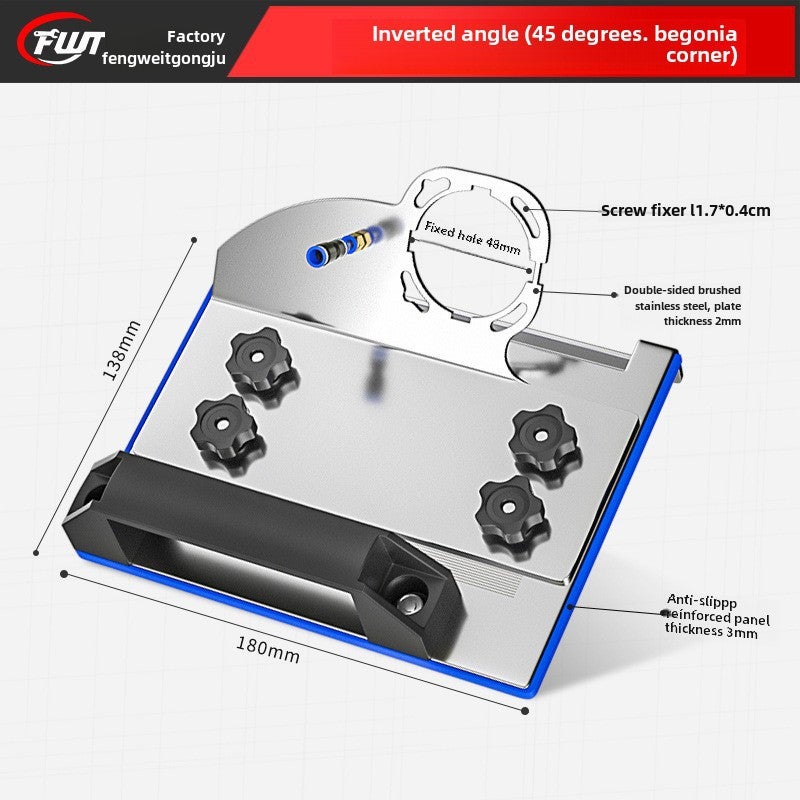 Stainless steel 45 degree chamferer 100 type angle grinder special ceramic tile chamfering accessories thickened durable tile tools(Angle grinder stainless steel 45 degree chamferer) - Image 1