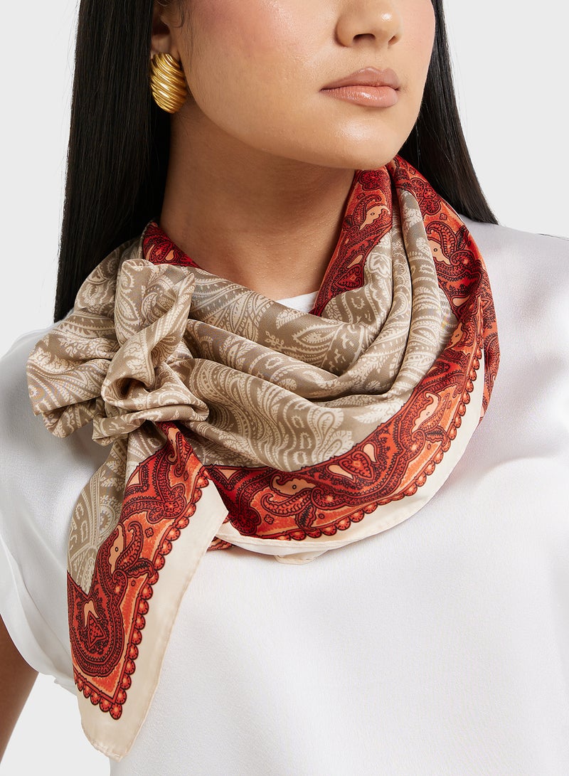 ELLA Paisley Print Silky Scarf  - Image 3