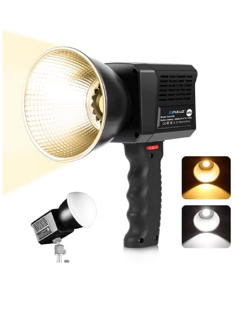 PULUZ ضوء فيديو استوديو 60 واط 2500K-6500K بدرجة حرارة لون مزدوجة ضوء ملء احترافي للتصوير الفوتوغرافي (أسود) - Image 1