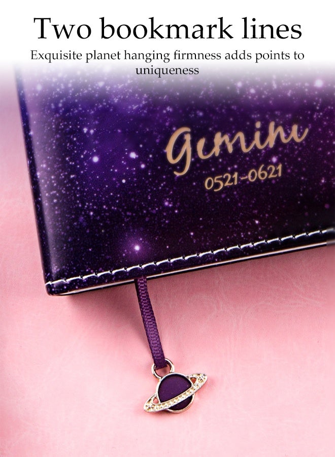 DUNISO Diary With Lock,Constellation Journal Notebook Record Diary with lock,Taurus Starry Sky Refillable Password Noteook with Dip pen set,Constellation Writing Notebook A5 Notebook for Girls Ladies Children constellation Gifts - Image 5