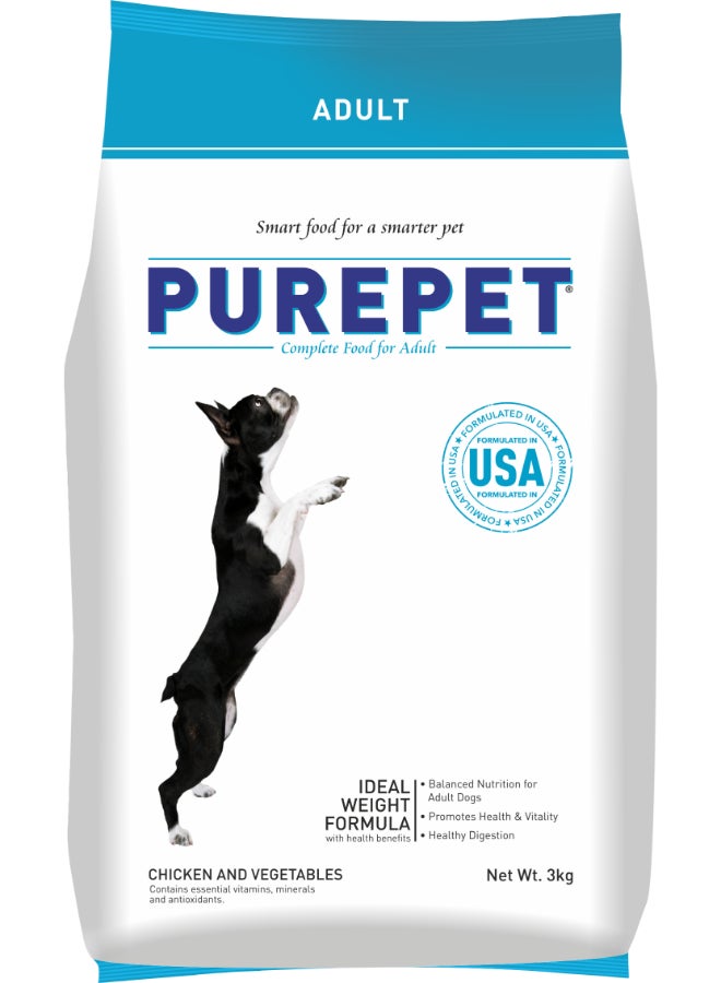 PUREPET Dry Dog Food  Chicken & Vegetable 3kg  - Image 1
