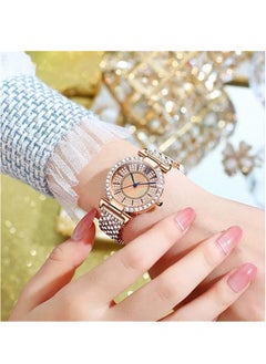 Ladies Watches Rose Gold Quartz Female Watches for Women Waterproof Stainless Steel Casual Dress Lady Wrist Watches Luxury Style Roman Scale Dial