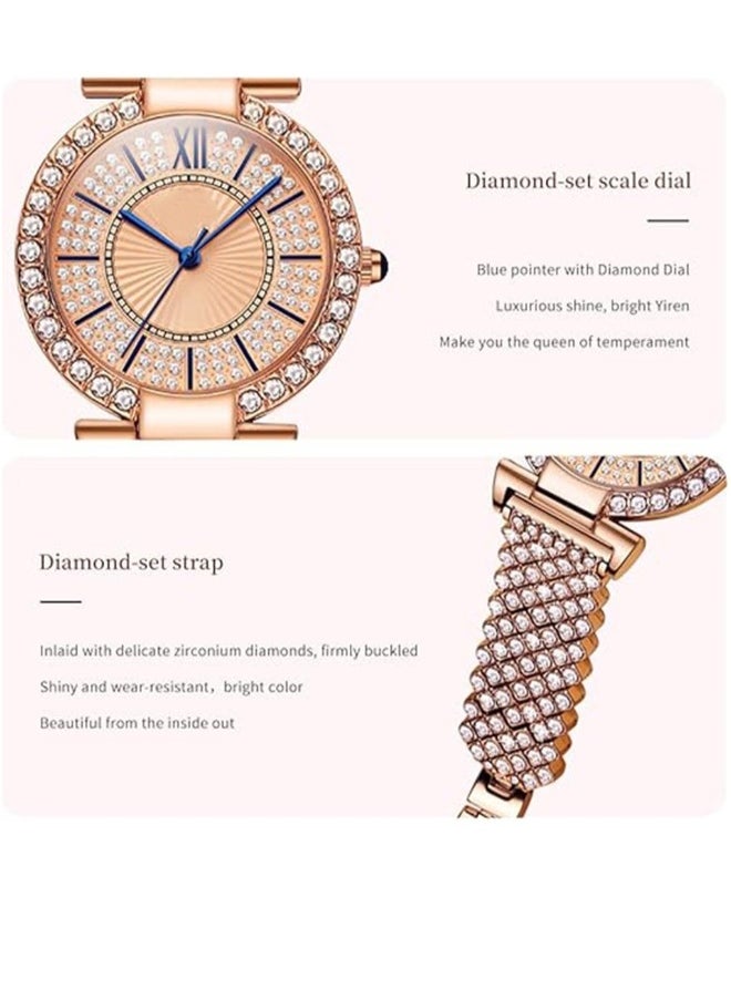 Generic - Ladies Watches Rose Gold Quartz Female Watches for Women Waterproof Stainless Steel Casual Dress Lady Wrist Watches Luxury Style Roman Scale Dial - Image 1