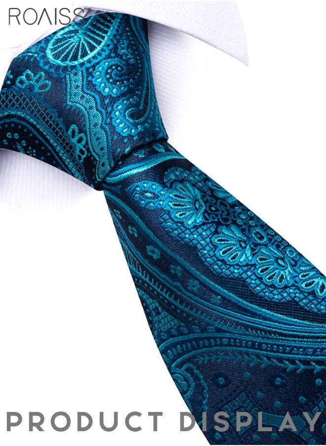 roaiss 4-Piece Men's Business Suit Tie Set Polyester Material Printing Design Exquisite Craftsmanship Banquet Wedding Groom's Tie Suit Fashion Daily Tie  - Image 3