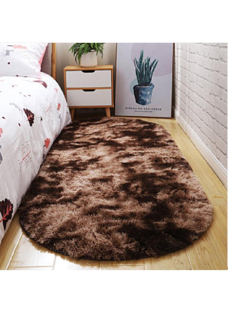 1-Piece Bedroom Carpet Oval Dark Brown 160 CM - pzsku/ZBB2268EC242324FC1DC9Z/45/_/1704193963/3e4e81bb-957d-4601-9d39-b4b466f9264b