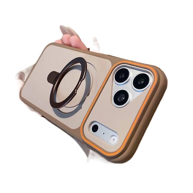 PC MagSafe Case for iPhone 15 / 15 Plus / 15 Pro / 15 Pro Max with Kickstand and Strong Magnetic plus Skin Feel plus Large Window in Desert Gold - Image 1