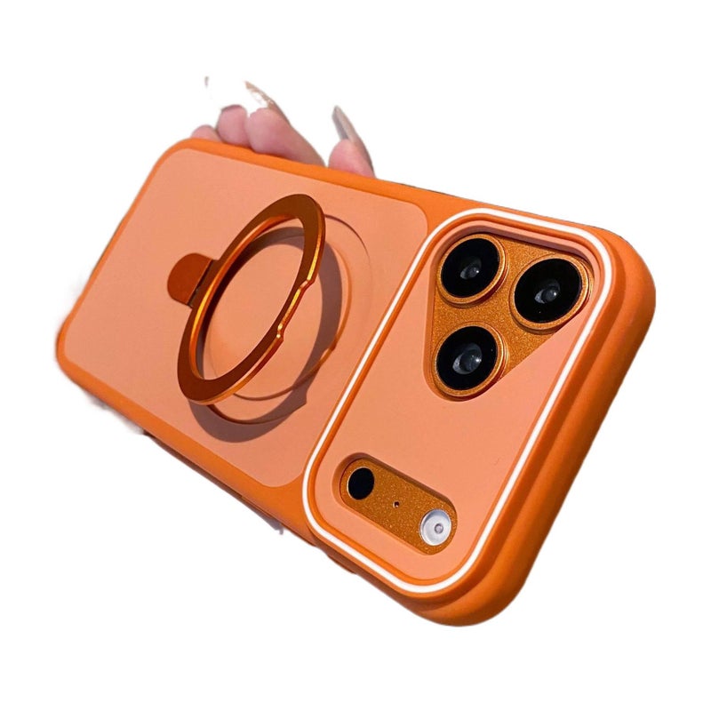 PC MagSafe Case for iPhone 15 / 15 Plus / 15 Pro / 15 Pro Max with Kickstand and Strong Magnetic plus Skin Feel plus Large Window in Desert Gold - Image 2