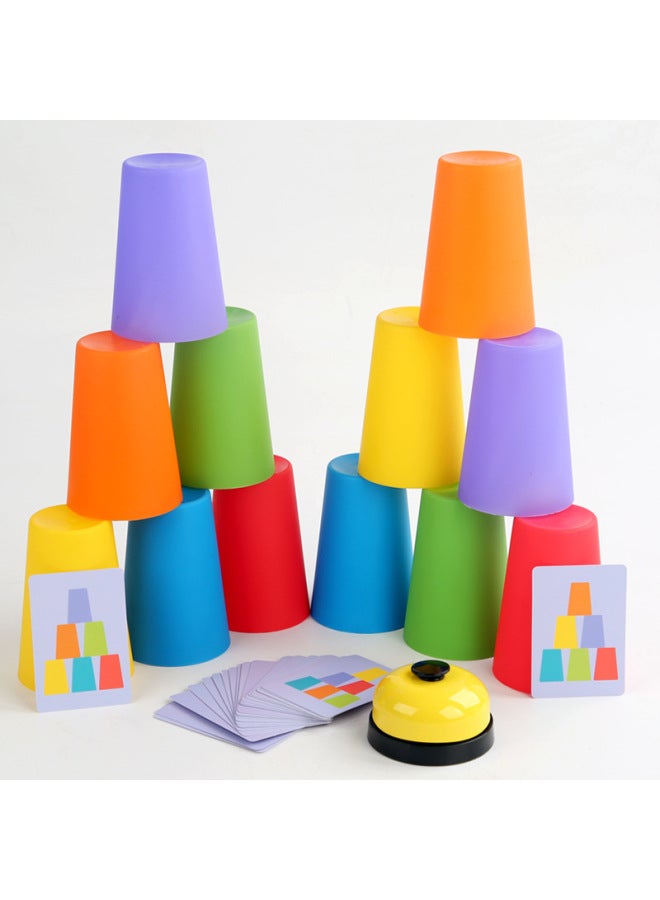Color Double Play Stacked Cup Stacked Musician Speed Athletic Training Night Market Stall Hot-selling Parent-child Interactive Toys-Color:Single Style  - Image 3