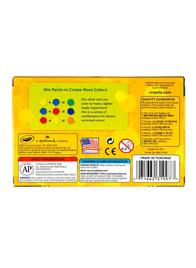 Crayola طلاء أكريليك - ألوان متنوعة (6 قطع)، طلاء للأطفال، مستلزمات الفنون والحرف اليدوية للأطفال، رائع لمشروعات الفن والحرف اليدوية - Image 1