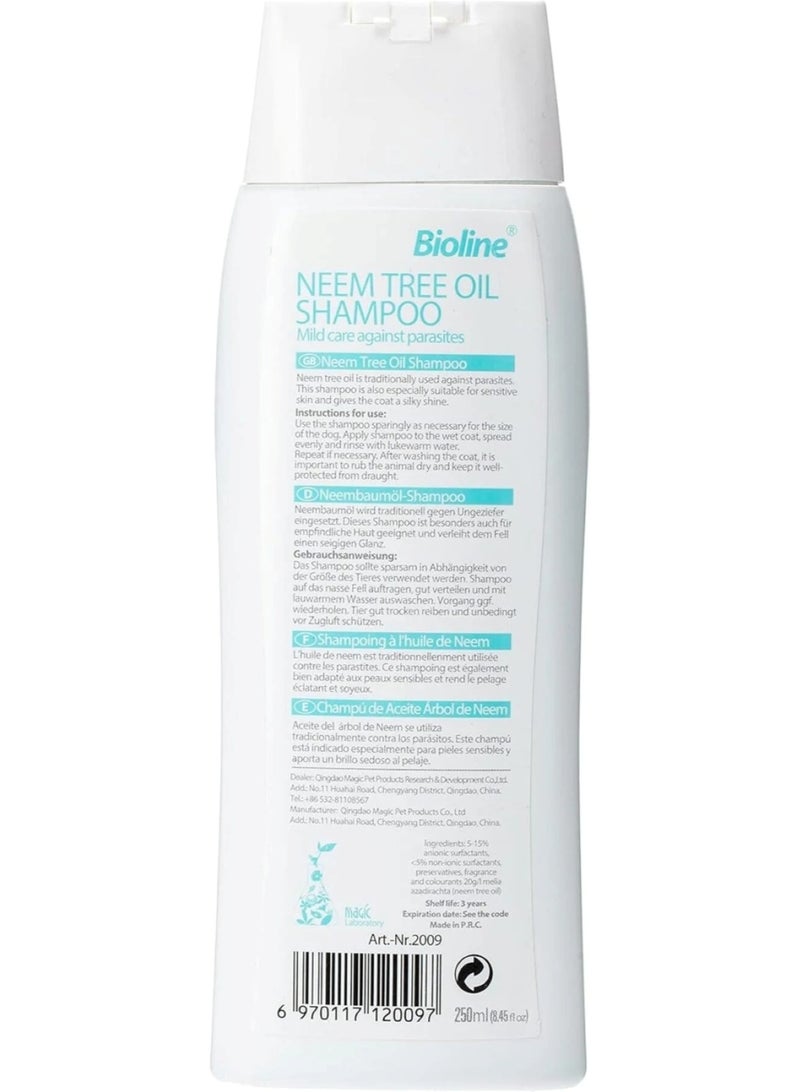 بايولاين شامبو زيت شجرة النيم للكلاب 250 مل - عناية خفيفة مضادة للطفيليات - Image 2