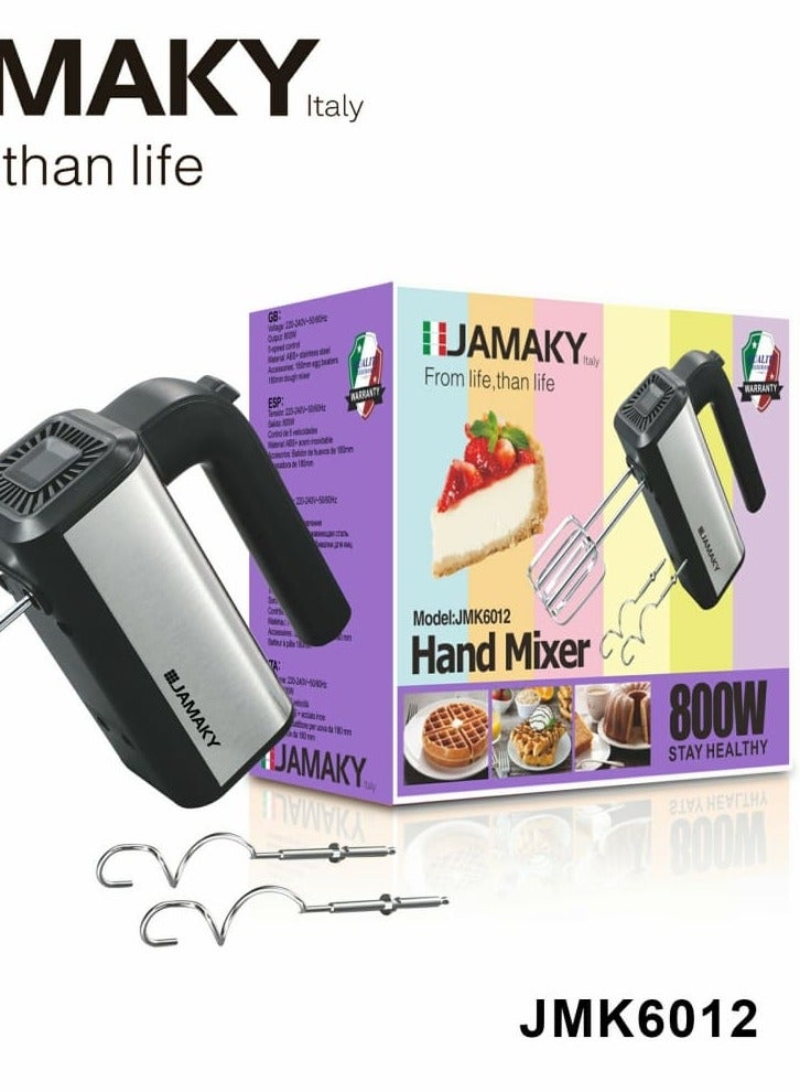 Jamaky Italy مضرب بيض جاماكي استانلس سرعات 800 واط {JMK-6012} 