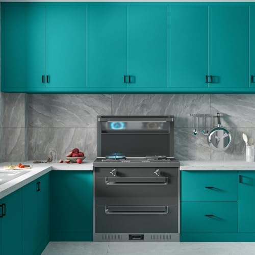 CHIHUT Turquoise Blue Contact Paper Peel and Stick Wallpaper 17.7"x100" Solid Blue Wallpaper Self Adhesive Vinyl Roll Thick Removable Wall Paper for Renters Walls Cabinets Drawers Countertops - Image 3
