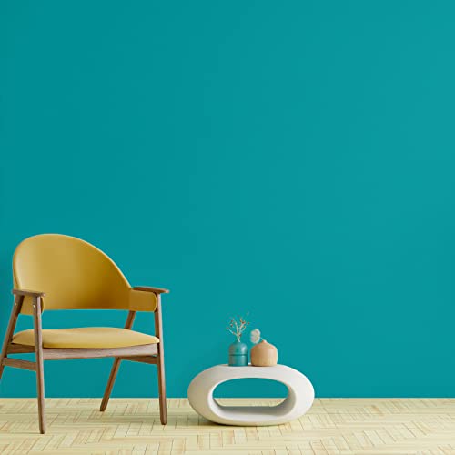 CHIHUT Turquoise Blue Contact Paper Peel and Stick Wallpaper 17.7"x100" Solid Blue Wallpaper Self Adhesive Vinyl Roll Thick Removable Wall Paper for Renters Walls Cabinets Drawers Countertops - Image 1