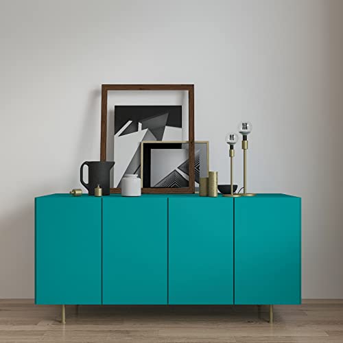 CHIHUT Turquoise Blue Contact Paper Peel and Stick Wallpaper 17.7"x100" Solid Blue Wallpaper Self Adhesive Vinyl Roll Thick Removable Wall Paper for Renters Walls Cabinets Drawers Countertops - Image 5