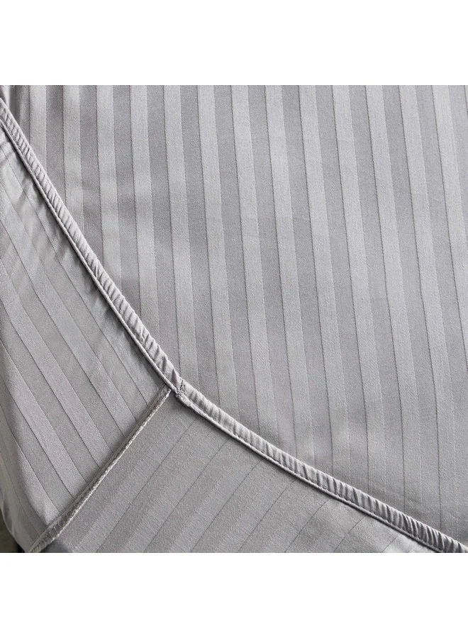 Home Box Hamilton Satin Stripe Twin Fitted Sheet 120 x 200 x 36 cm