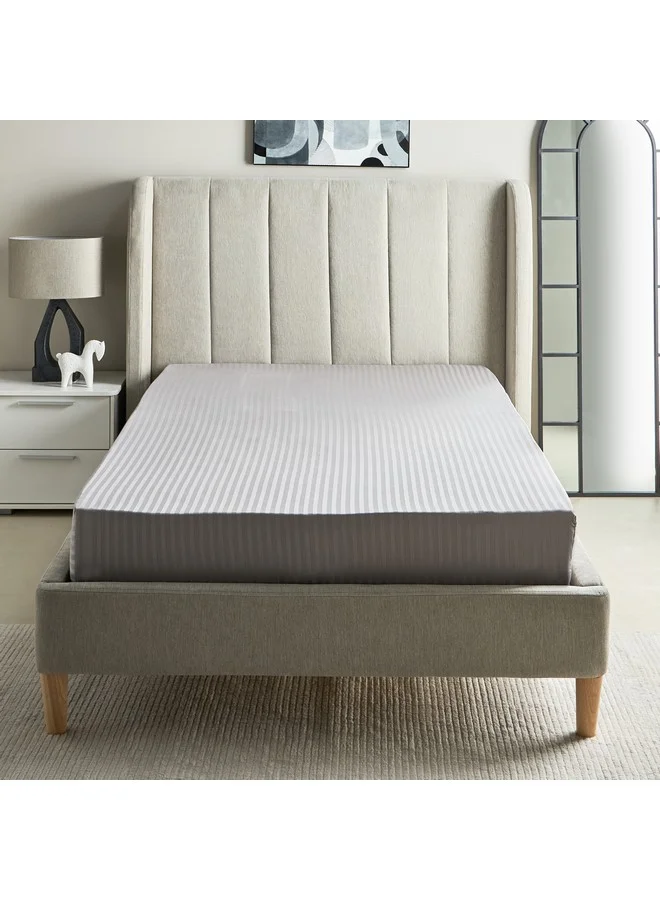 Home Box Hamilton Satin Stripe Twin Fitted Sheet 120 x 200 x 36 cm