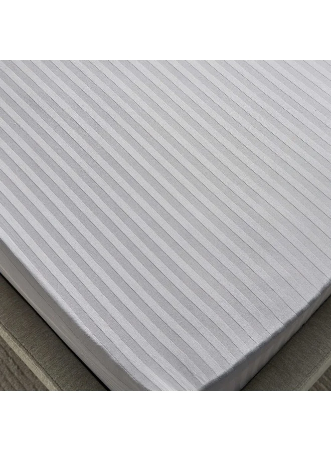 Home Box Hamilton Satin Stripe Twin Fitted Sheet 120 x 200 x 36 cm