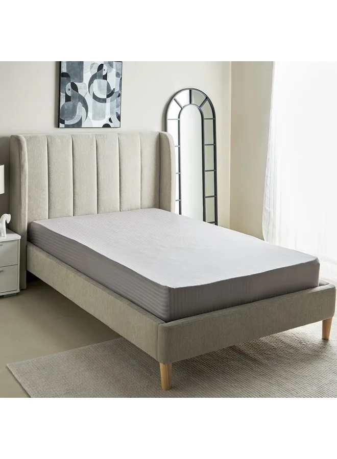 Home Box Hamilton Satin Stripe Twin Fitted Sheet 120 x 200 x 36 cm