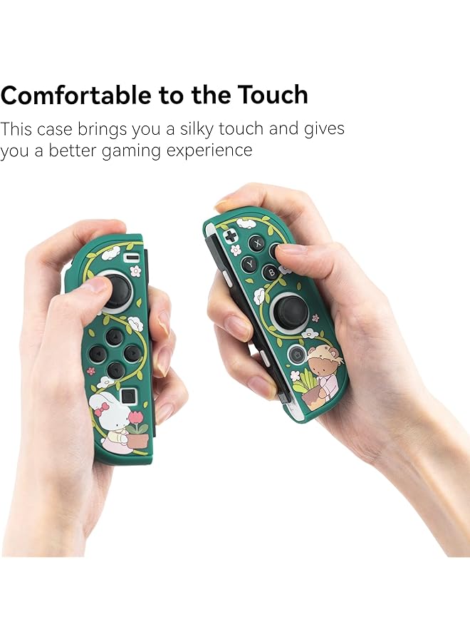 GEEKSHARE Protective Case Slim Cover Case Compatible With Switch Oled And Joystick Shock Absorption And Anti Scratch Skin Case For Oled Switch Bunny Garden - Image 4