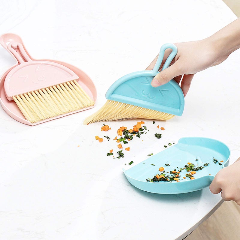 Setaria Viridis Small Dustpan and Brush kit, Multifunctional Cleaning Tool (with Manual Broom Brush), Plastic dust Collector (Green) - Image 3